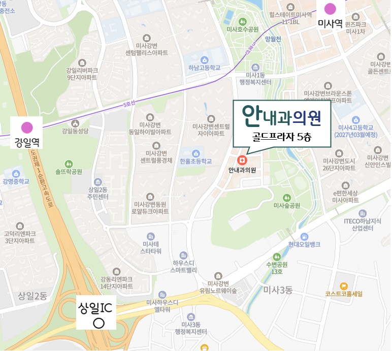 안내과의원 지도